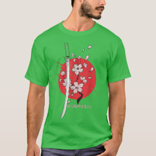 Katana Sakura Japanese Flower Cherry Blossom Japan T-Shirt