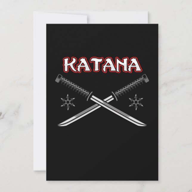 Katana Sword Ninja Japanese Art Japan Samurai Gift Invitation (Front)