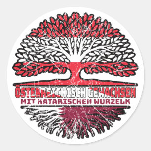 Katar Katarisch Österreichisch Baum Classic Round Sticker