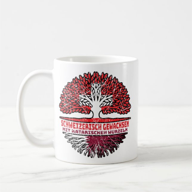 Katar Katarisch Schweizer Schweiz Baum Wurzel Coffee Mug (Left)