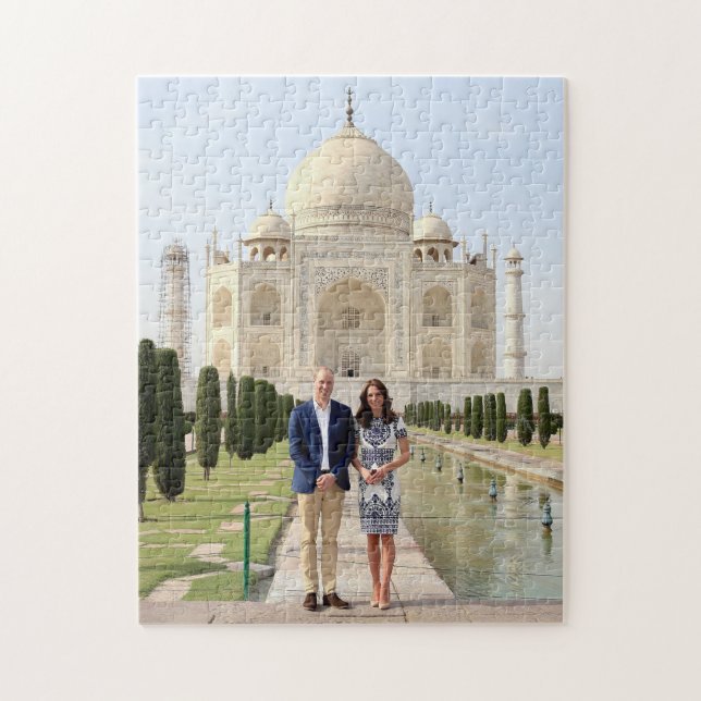 Kate and William - Taj Mahal Jigsaw Puzzle (Vertical)