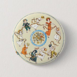 Kate Greenaway Dancing Children Button Badge