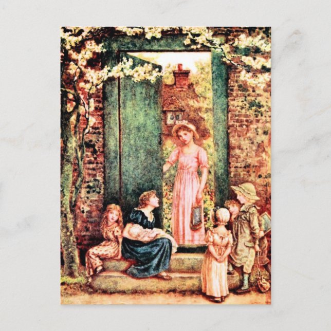 Kate Greenaway: The Open Door Postcard (Front)