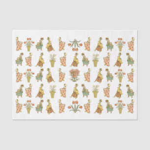 Kate Greenaway Victorian Girl Flower Vintage Child Tissue Paper