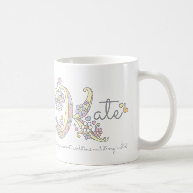 Kate letter K name meaning monogram mug (Right)