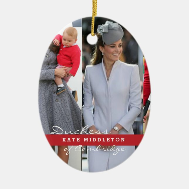 Kate Middleton Prince George Ceramic Tree Decoration (Front)