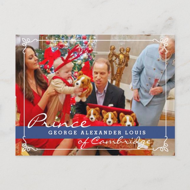 Kate Middleton Prince George Christmas Holiday Postcard (Front)