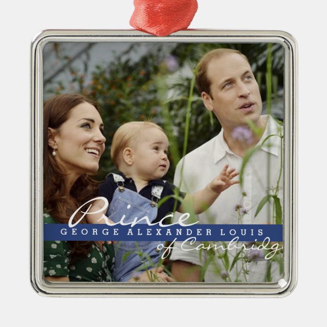 Kate Middleton Prince George Metal Tree Decoration (Front)