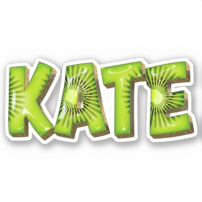 Kate Name Kiwi Design Sticker (Front)