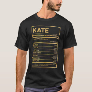 Kate Nutrition Information Amount Per Serving T-Shirt