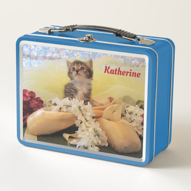 Kate the Ballerina Kitten / Cat  Metal Lunch Box (Front)