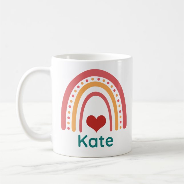 Kate Vintage Boho Rainbow Coffee Mug (Left)