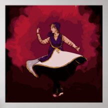 Kathak Dancer - a solo performance in Vector