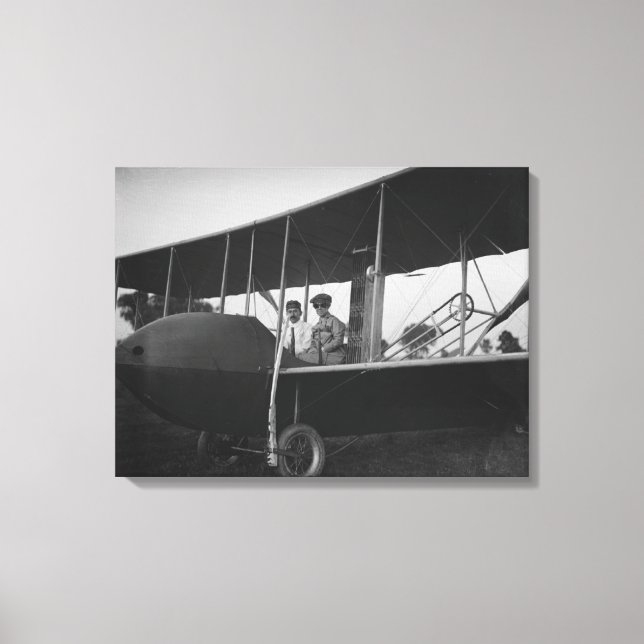 Katharine Wright with Orville in Model HS Canvas Print (Front)