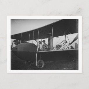 Katharine Wright with Orville in Model HS Postcard