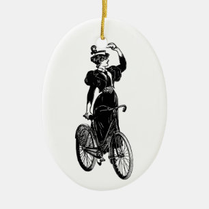 Katherine, a Vintage Cyclist Ceramic Tree Decoration