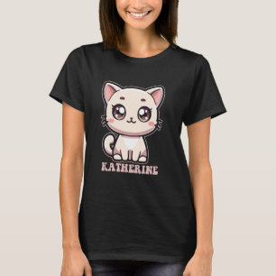 Katherine Cute Kitty Cat Design for Girls Name Kat T-Shirt