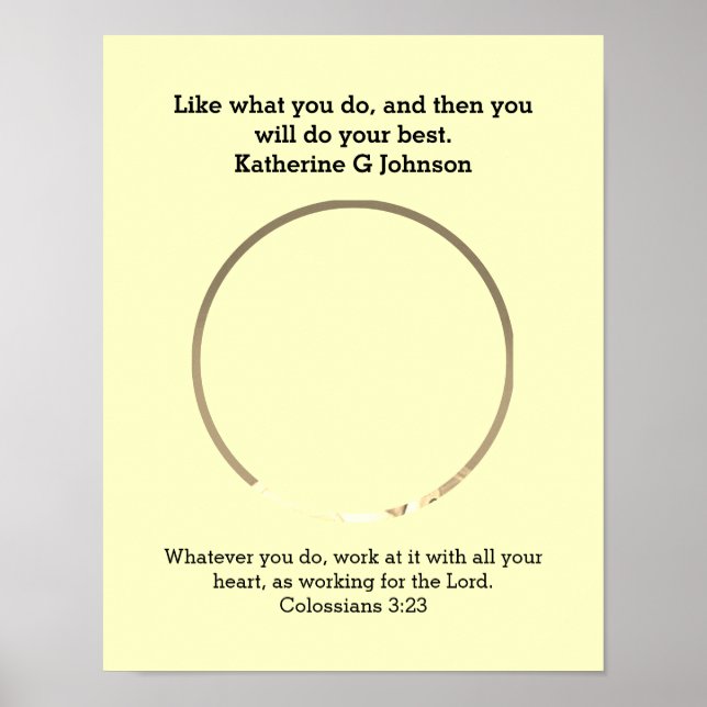 KATHERINE G JOHNSON Quote Custom Scripture BHM Poster (Front)