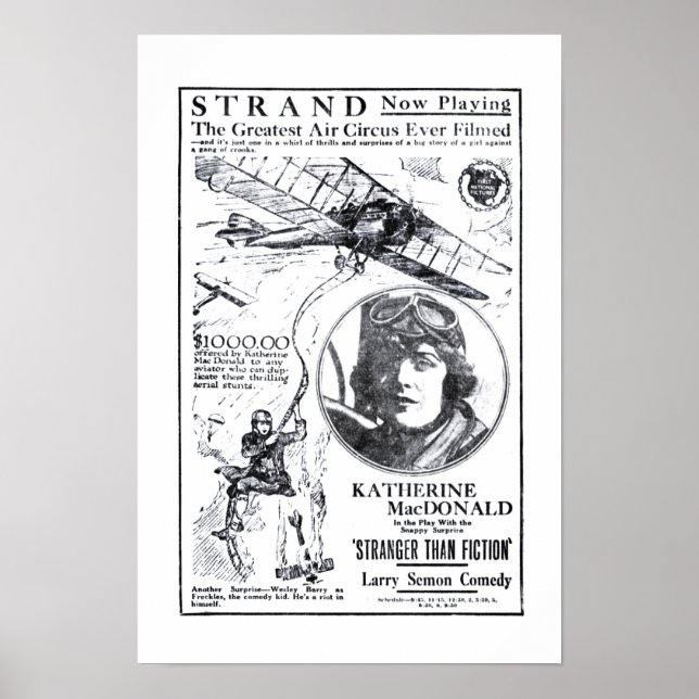Katherine MacDonald 1921 vintage movie ad poster (Front)