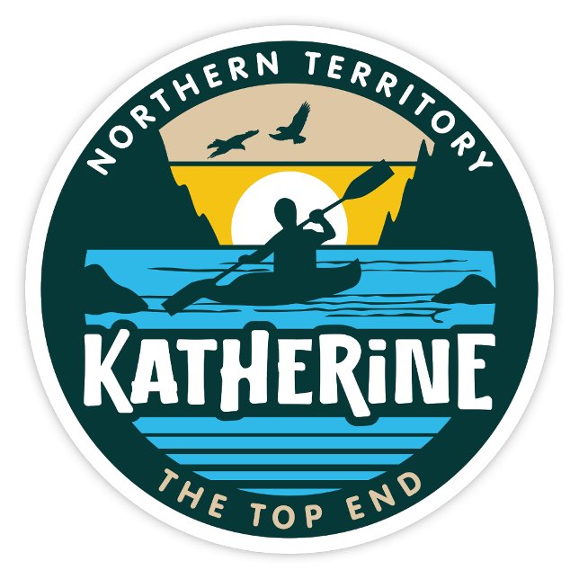 Katherine, Northern Territory Australia Sticker (Katherine Gorge, Northern Territory Australia Retro Round Sticker)