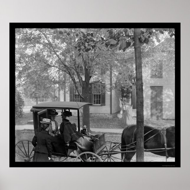 Katherine Wright in a Carriage in Dayton, OH 1898 Poster (Front)