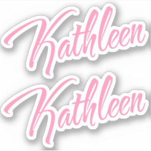 Kathleen Decorative Name in Pink x2 Sticker
