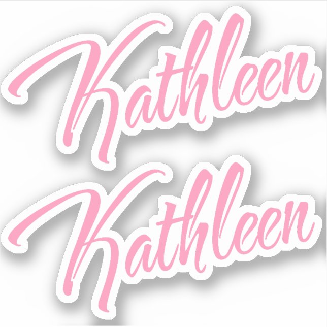 Kathleen Decorative Name in Pink x2 Sticker (Front)