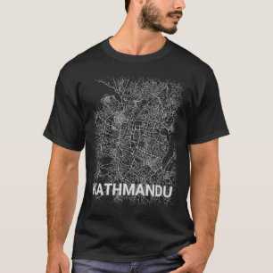 Kathmandu city map (LARGE PRINT) T-Shirt