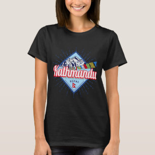 Kathmandu Mountains Nepal Retro Flags Vintage Holi T-Shirt