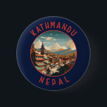 Kathmandu Nepal Retro Distressed Circle 6 Cm Round Badge<br><div class="desc">Kathmandu retro vector travel design. Kathmandu,  Nepal's capital,  is set in a valley surrounded by the Himalayan mountains.</div>