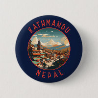 Kathmandu Nepal Retro Distressed Circle