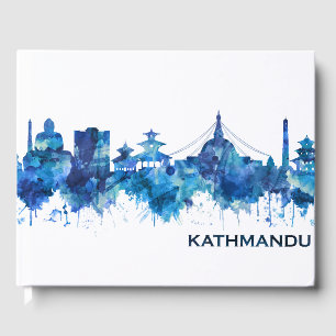 Kathmandu Nepal Skyline Blue Guest Book