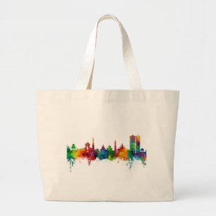 Kathmandu Nepal Skyline Large Tote Bag