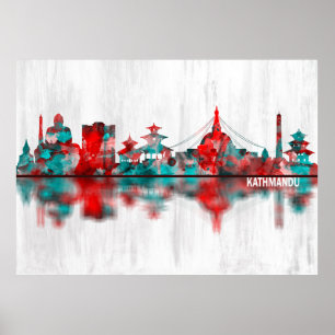 Kathmandu Nepal Skyline Poster