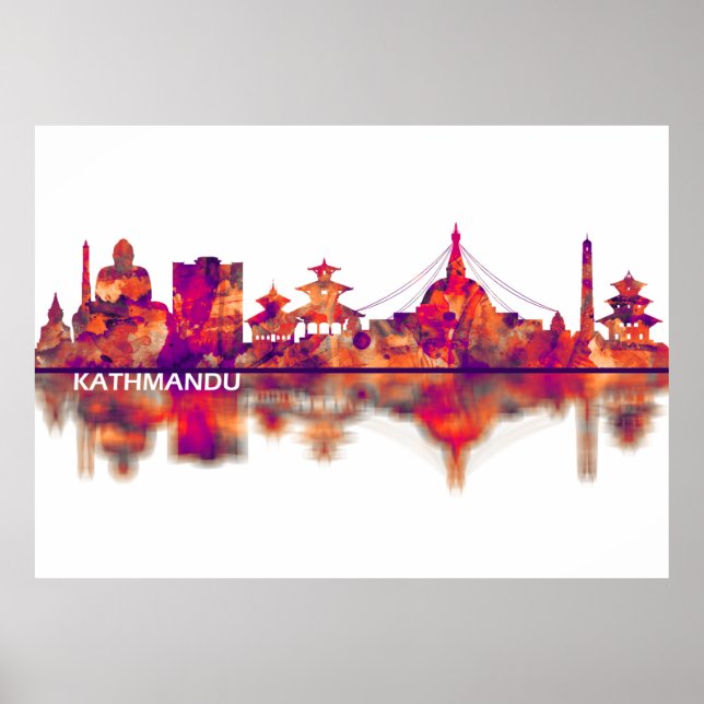 Kathmandu Nepal Skyline Poster (Front)
