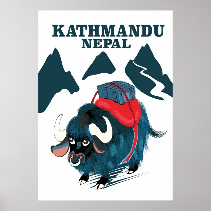 Kathmandu Nepal Travel poster Zazzle.co.uk