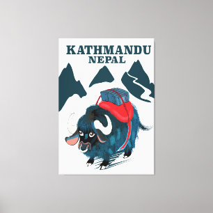 Kathmandu Nepal Travel poster Canvas Print