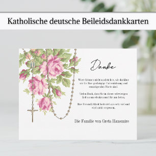 Katholische Rosen Rosenkranz Beileids- und Anteiln Thank You Card