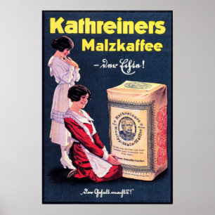 KATHREINERS MALZKAFFEE German Coffee Powder Drink Poster