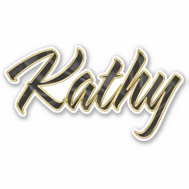 Kathy black gold lettering Sticker (Front)
