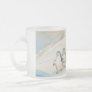 Kathy Faggella Penguin Stroll Frosted Glass Coffee Mug