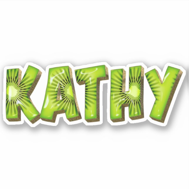 Kathy Name Kiwi Design Sticker (Front)