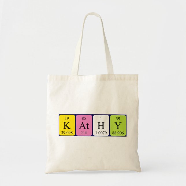 Kathy periodic table name tote bag (Front)