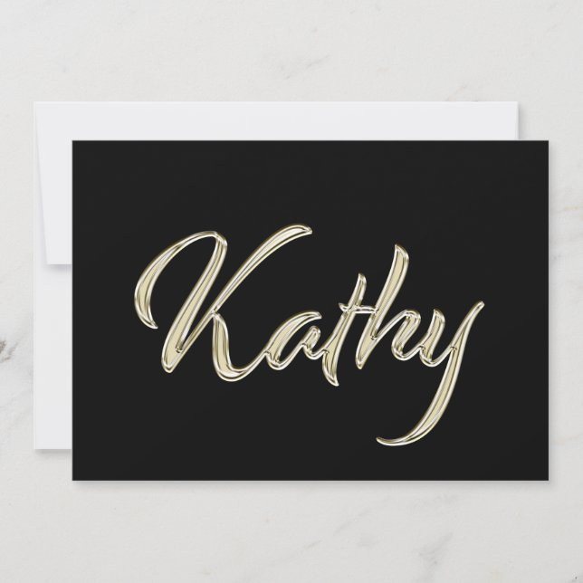 Kathy white gold Handwriting Card (Front)