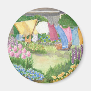Kathy's Laundry on Monhegan Island Maine Button Magnet