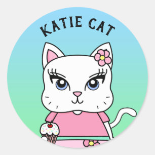 Katie Cat Personalised Stickers