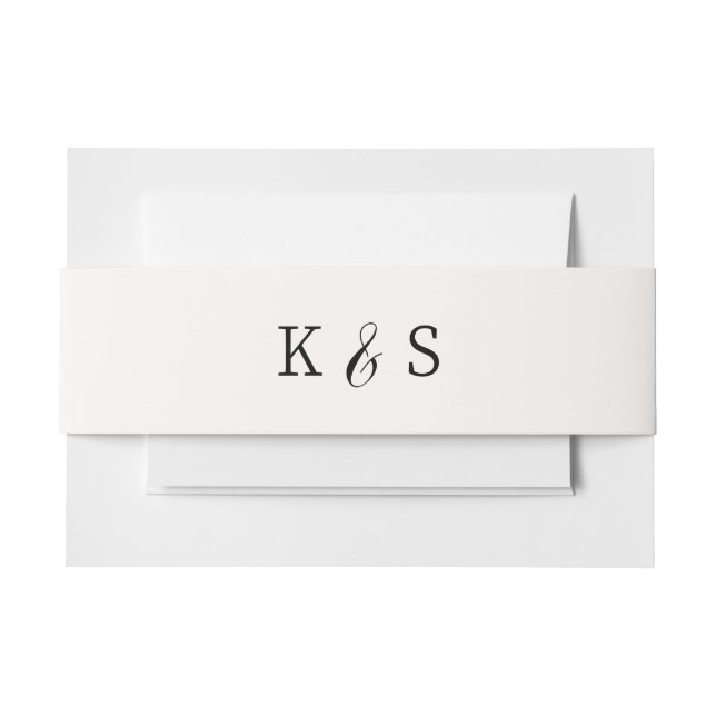 Katie Collection Monogrammed Wedding Invitation Belly Band (Front Example)