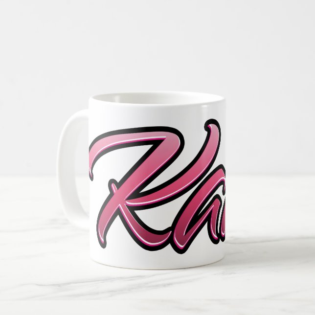 Katie faded pink cup tea cup coffee cup (Front Left)