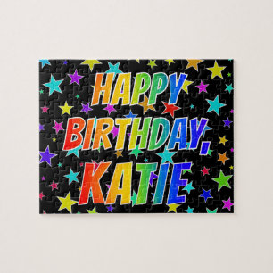 "KATIE" First Name, Fun "HAPPY BIRTHDAY" Jigsaw Puzzle