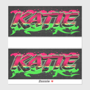 Katie First Name Graffiti Sticker